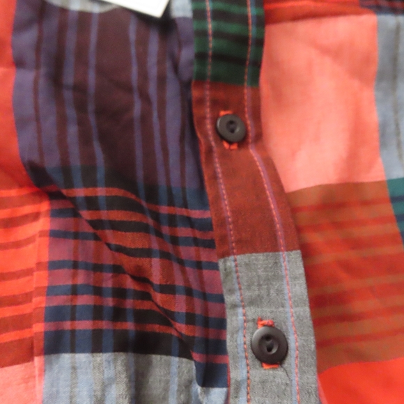 Never a Wallflower Women RED AND BLUE PLAID SHIRT DRESS Sz XS NWT - Picture 3 of 6